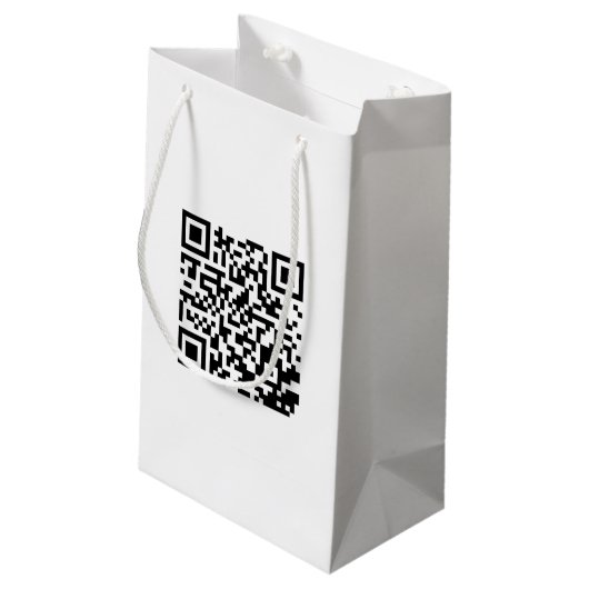 Kleine aangepaste tas met QR-code voor merkpromoti Klein Cadeauzakje (Achterkant Gekanteld)