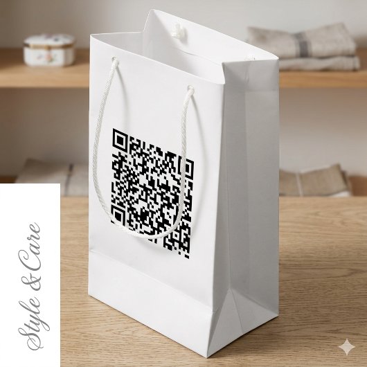 Kleine aangepaste tas met QR-code voor merkpromoti Klein Cadeauzakje