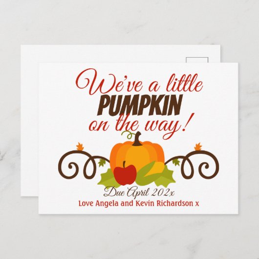 Kleine aankondiging van de Zwangerschap Briefkaart (Voorkant / Achterkant)