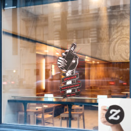 Kleine aanpassing rook- en vapewinkel raamsticker