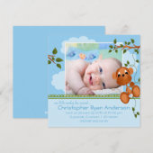 Kleine aap baby jongen foto aankondiging (Voorkant / Achterkant)