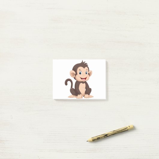 Kleine aap cartoon post-it® notes (Op bureau)