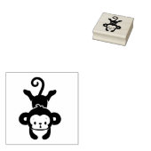 Kleine aap die gaat liggen rubberstempel (Gestempeld)