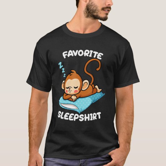 Kleine aap die slaapt in een favoriete slaapstand t-shirt (Voorkant)