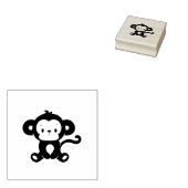 Kleine aap die zit rubberstempel (Gestempeld)
