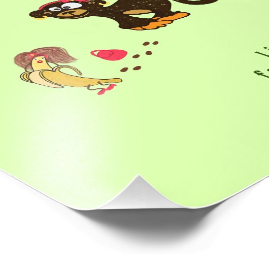 Kleine aap foto afdruk (Hoek)