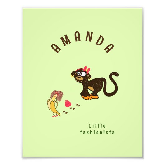 Kleine aap foto afdruk (Voorkant)