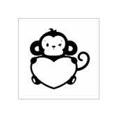 Kleine Aap Holding Hart Rubberstempel (Afrduk)
