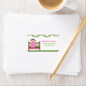 Kleine aap in een Wieg Adresetiket Etiket (Insitu)