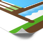 Kleine aap in een Wieg Baby shower banner Poster (Hoek)