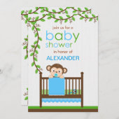 Kleine aap in een Wieg Baby shower Kaart (Voorkant / Achterkant)