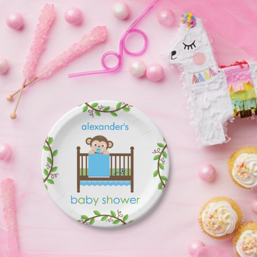 Kleine aap in een Wieg Bord voor tulppapier (Feest)