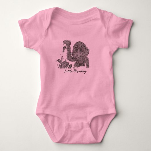 Kleine Aap Meisje Babysuit Romper (Voorkant)