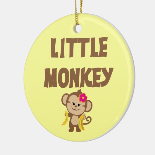 Kleine aap (meisje) keramisch ornament (Links)