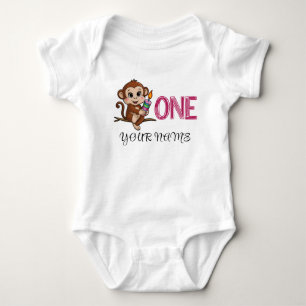 Kleine Aap met 1e Verjaardagskaars Romper
