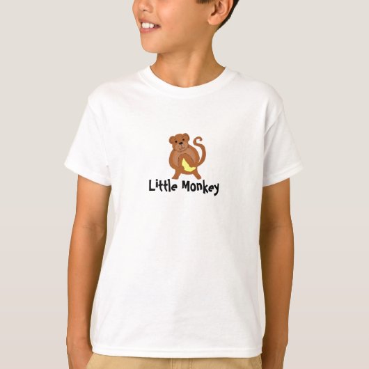 Kleine aap met bananen t-shirt (Voorkant)