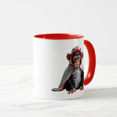 Kleine aap met een cape. mok (Voorkant rechts)