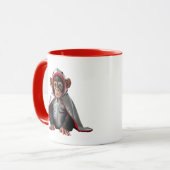 Kleine aap met een cape. mok (Voorkant links)