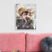 Kleine Aapjes | Heet Springs, Japan Canvas Afdruk (Insitu (Woonkamer))