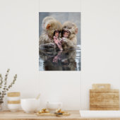 Kleine Aapjes | Heet Springs, Japan Poster (Keuken)