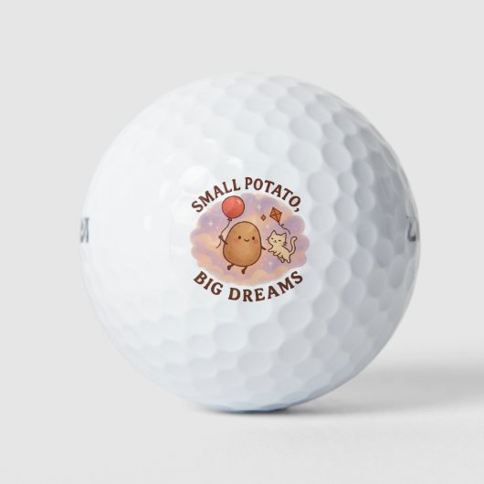 Kleine Aardappel Grote Dromen – Schattige Motivati Golfballen (Voorkant)