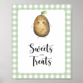 Kleine aardappel - snoep en traktaties baby shower poster (Voorkant)