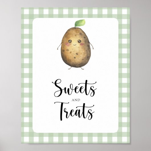 Kleine aardappel - snoep en traktaties baby shower poster (Voorkant)