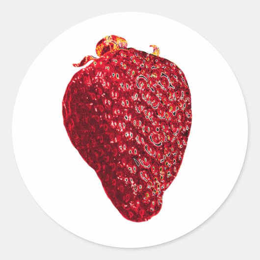 Kleine aardbei ronde sticker (Voorkant)