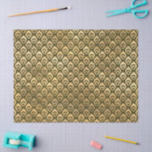 Kleine Abstracte gouden druppels op groene ontkopp Tissuepapier (Craft)