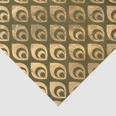 Kleine Abstracte gouden druppels op groene ontkopp Tissuepapier (Detail)