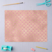 Kleine Abstracte gouden druppeltjes op roze ontkop Tissuepapier (Craft)