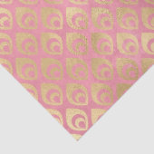 Kleine Abstracte gouden druppeltjes op roze ontkop Tissuepapier (Detail)