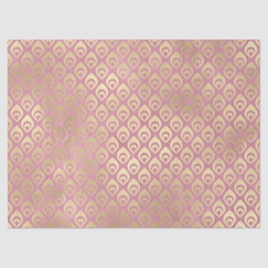 Kleine Abstracte gouden druppeltjes op roze ontkop Tissuepapier (Voorkant)