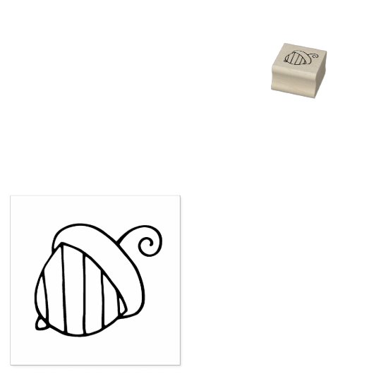 Kleine Acorn 1 1x1 in. Rubberstempel (Gestempeld)