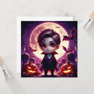 Kleine Adorable Vampire onder de Volle Maan Kaart