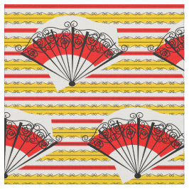 Kleine afdruk van de Spaanse ventilatorstripe verb Stof