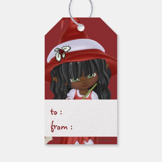Kleine Afrikaanse Amerikaanse d2-kerstavond - Cadeaulabel (Achterkant)