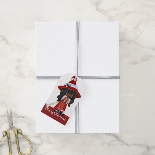 Kleine Afrikaanse Amerikaanse kerstheks - Cadeaulabel (Met Touw)