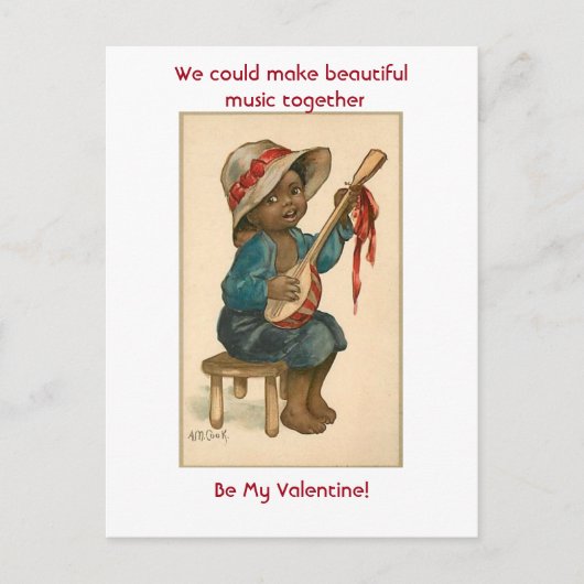 kleine Afro-Amerikaanse jongen spelen banjo Briefkaart (Voorkant)