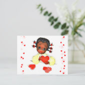 Kleine Afro-Amerikaanse Meisje  Valentijn Briefkaart (Staand voorkant)
