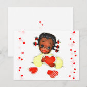 Kleine Afro-Amerikaanse Meisje  Valentijn Briefkaart (Voorkant / Achterkant)