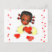 Kleine Afro-Amerikaanse Meisje  Valentijn Briefkaart (Voorkant)