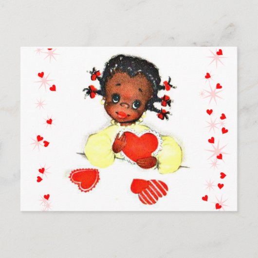 Kleine Afro-Amerikaanse Meisje  Valentijn Briefkaart (Voorkant)