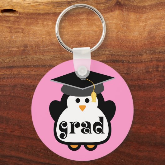 Kleine Afstudeerder Penguin Afstuderen Gift Sleutelhanger (Voorkant)