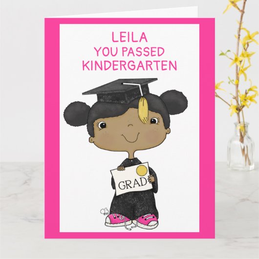 Kleine Afstuderen meid donkerder Kaart (Gele Bloem)