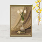 Kleine albasten vaas kaart (Gele Bloem)