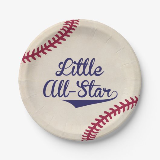 Kleine All-Star Baseball Baby shower Papieren Bord (Voorkant)