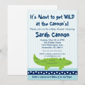 Kleine Alligator, Jongen Baby shower Uitnodiging (Voorkant / Achterkant)