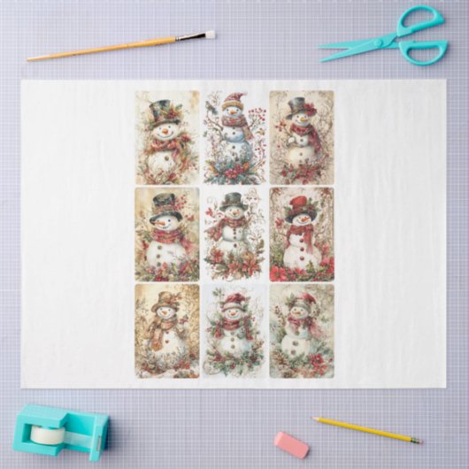 Kleine ambachten Sneeuwman Tissuepapier (Craft)