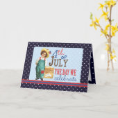 Kleine  Amerikaanse jongen 4 juli Kaart (Gele Bloem)